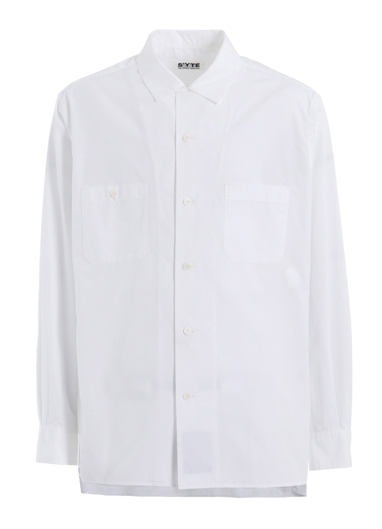 COTTON BROAD LOOSE-FIT OPEN COLLAR SHIRT