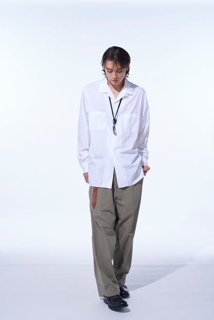 COTTON BROAD LOOSE-FIT OPEN COLLAR SHIRT