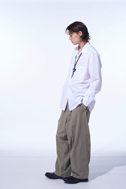 COTTON BROAD LOOSE-FIT OPEN COLLAR SHIRT