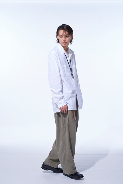 COTTON BROAD LOOSE-FIT OPEN COLLAR SHIRT