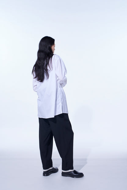 COTTON BROAD LOOSE-FIT OPEN COLLAR SHIRT