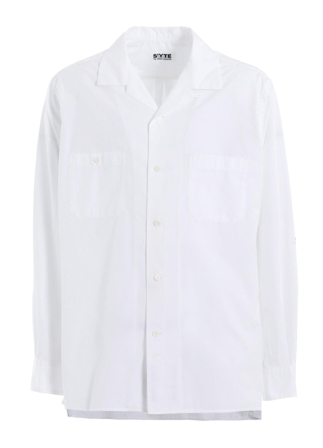COTTON BROAD LOOSE-FIT OPEN COLLAR SHIRT