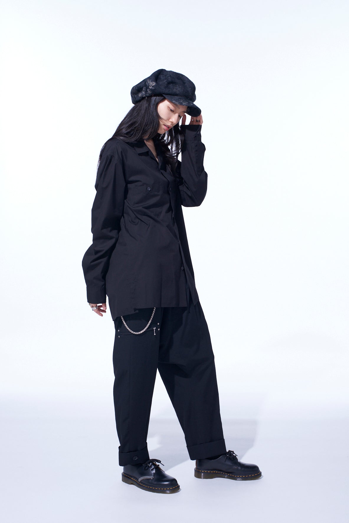 COTTON BROAD LOOSE-FIT OPEN COLLAR SHIRT