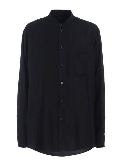 RAYON TWILL LOOSE FIT STAND COLLAR SHIRT