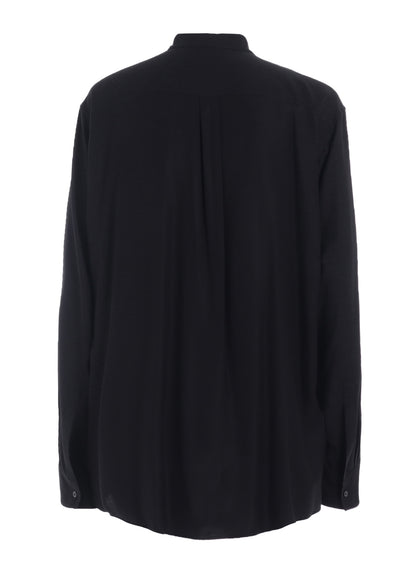 RAYON TWILL LOOSE FIT STAND COLLAR SHIRT