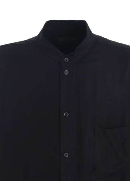RAYON TWILL LOOSE FIT STAND COLLAR SHIRT