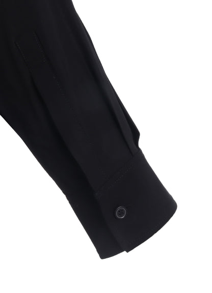 RAYON TWILL LOOSE FIT STAND COLLAR SHIRT