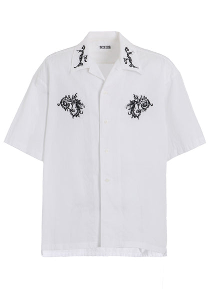 BAROQUE EMBROIDERY OPEN-COLLAR SHIRT