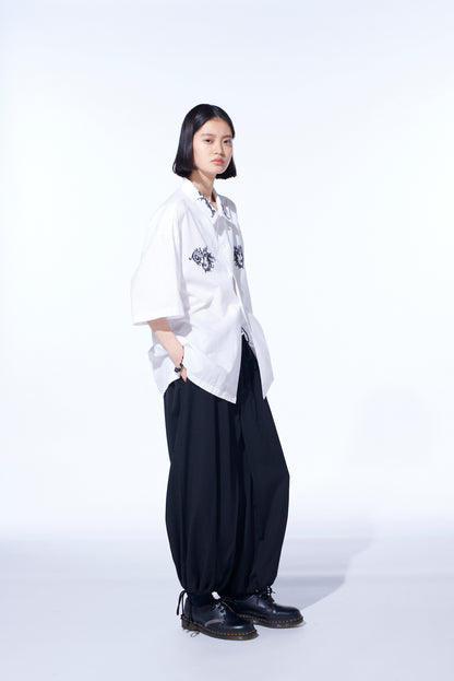 BAROQUE EMBROIDERY OPEN-COLLAR SHIRT
