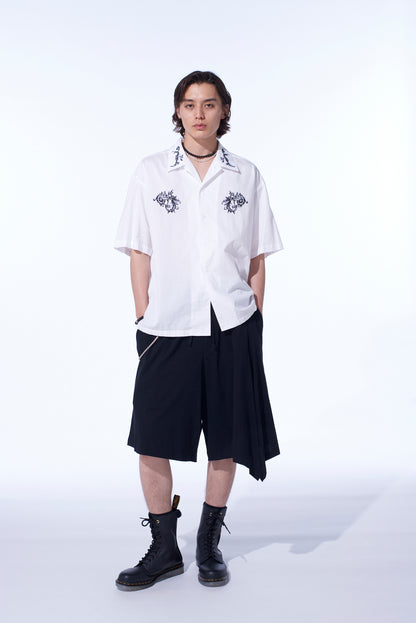 BAROQUE EMBROIDERY OPEN-COLLAR SHIRT