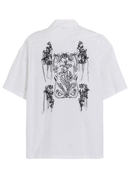 BAROQUE EMBROIDERY OPEN-COLLAR SHIRT