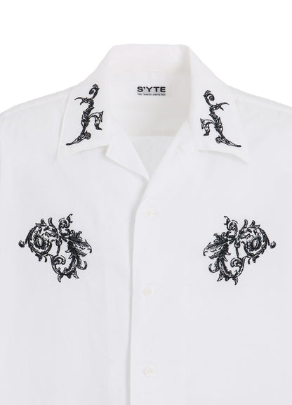 BAROQUE EMBROIDERY OPEN-COLLAR SHIRT