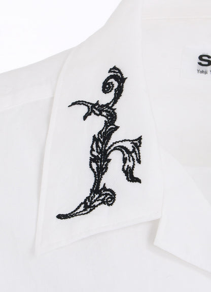 BAROQUE EMBROIDERY OPEN-COLLAR SHIRT