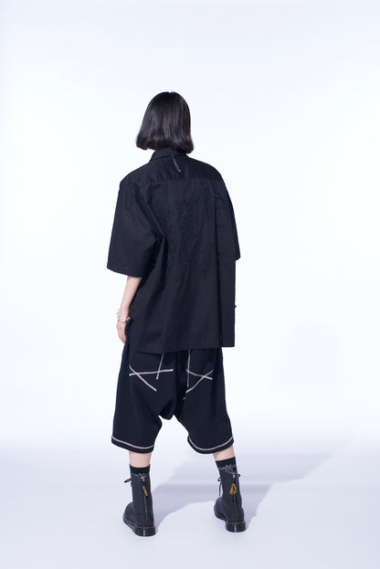 BAROQUE EMBROIDERY OPEN-COLLAR SHIRT