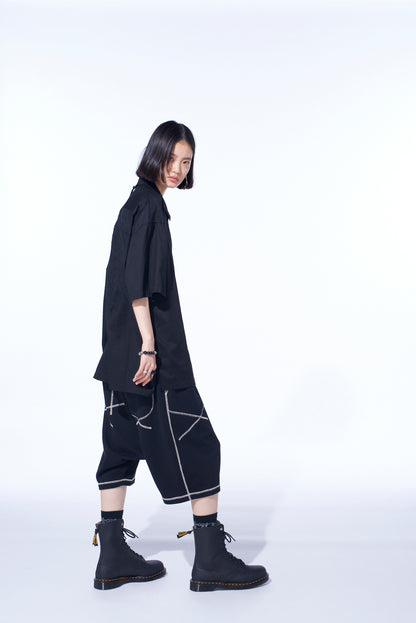 BAROQUE EMBROIDERY OPEN-COLLAR SHIRT