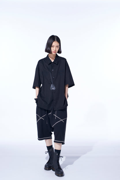 BAROQUE EMBROIDERY OPEN-COLLAR SHIRT