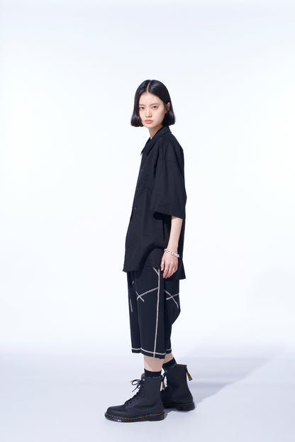 BAROQUE EMBROIDERY OPEN-COLLAR SHIRT