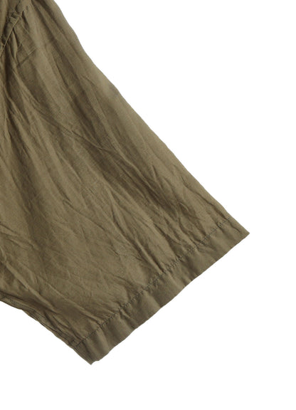 COTTON/CELLULOSE BROAD FLAP POCKETS OVERSIZED SHORT-SLEEVE SHIRT