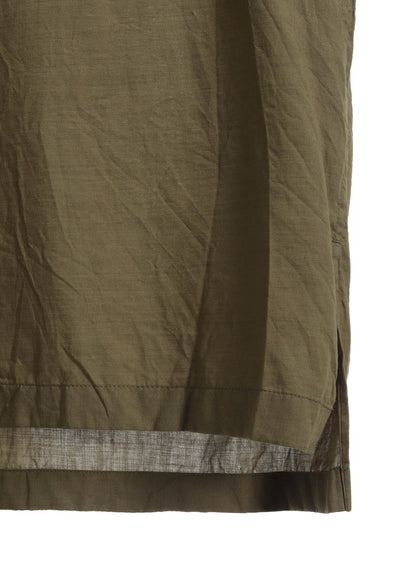 COTTON/CELLULOSE BROAD FLAP POCKETS OVERSIZED SHORT-SLEEVE SHIRT
