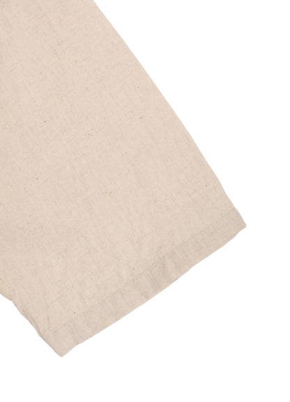 COTTON/LINEN POPLIN OVERSIZED STAND COLLAR SHIRT