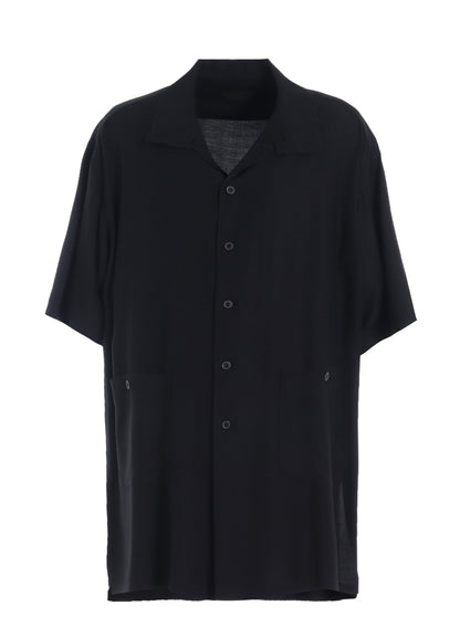 RAYON TWILL OVERSIZED STAND COLLAR SHIRT