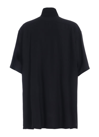 RAYON TWILL OVERSIZED STAND COLLAR SHIRT
