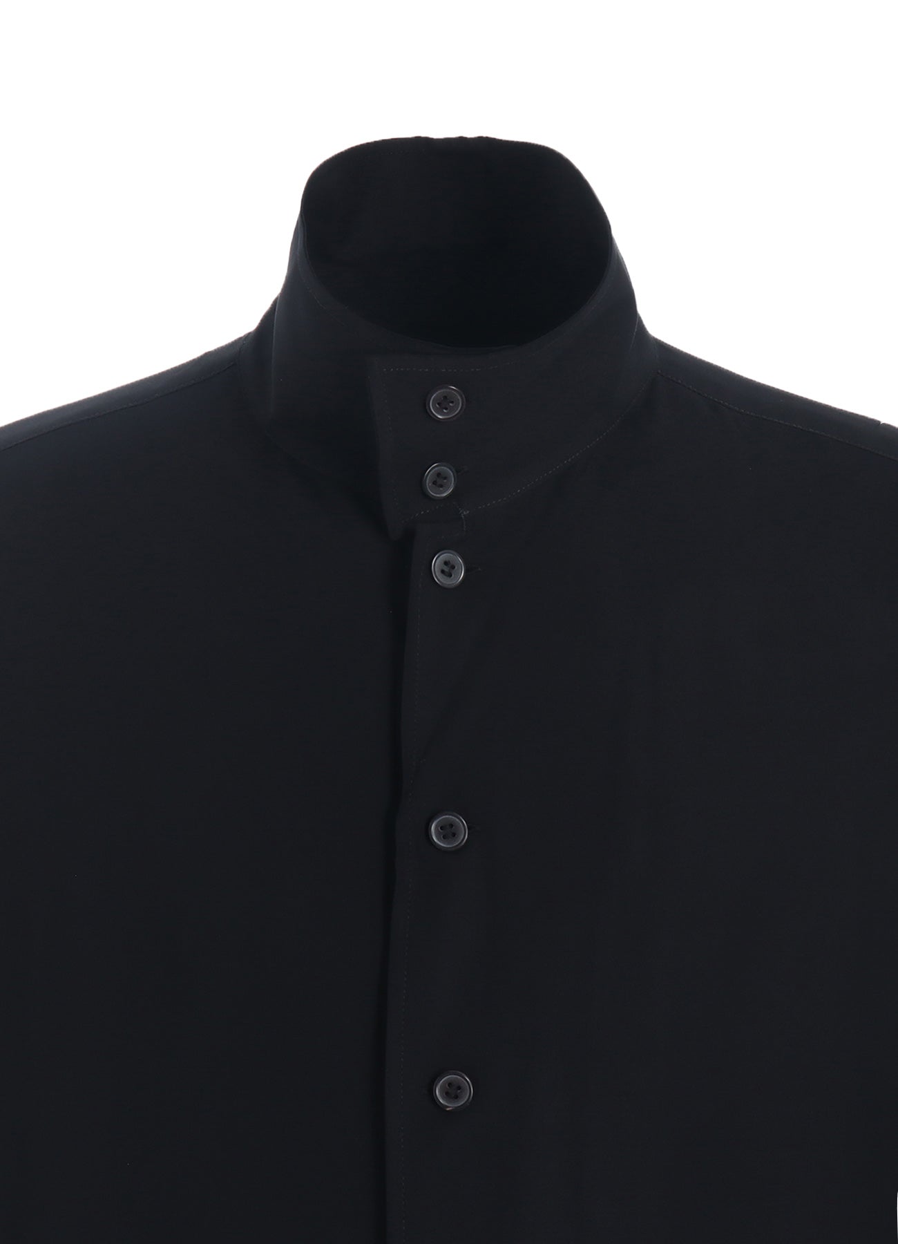 RAYON TWILL OVERSIZED STAND COLLAR SHIRT