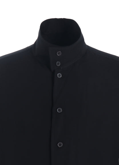 RAYON TWILL OVERSIZED STAND COLLAR SHIRT
