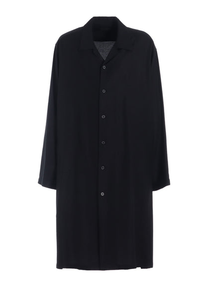 RAYON TWILL OPEN-COLLAR LONG SHIRT