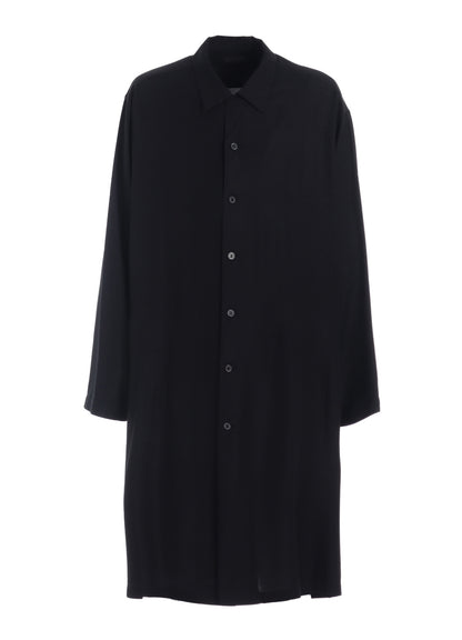 RAYON TWILL OPEN-COLLAR LONG SHIRT