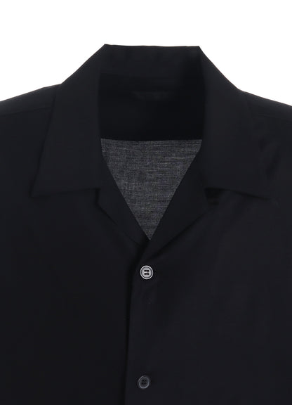 RAYON TWILL OPEN-COLLAR LONG SHIRT