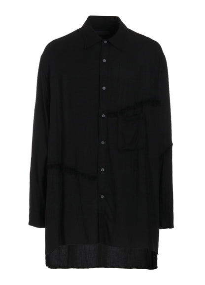 VISCOSE TWILL CUT-OFF OVERSIZED REGULAR COLLAR SHIRT