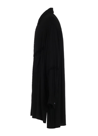 VISCOSE TWILL CUT-OFF OVERSIZED REGULAR COLLAR SHIRT