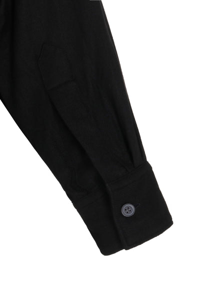 VISCOSE TWILL CUT-OFF OVERSIZED REGULAR COLLAR SHIRT