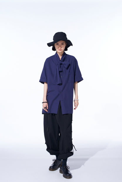 BROADCLOTH CHAMBRAY SHORT-SLEEVE STALL SHIRT