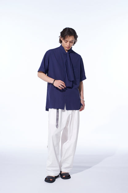 BROADCLOTH CHAMBRAY SHORT-SLEEVE STALL SHIRT