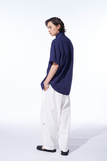 BROADCLOTH CHAMBRAY SHORT-SLEEVE STALL SHIRT