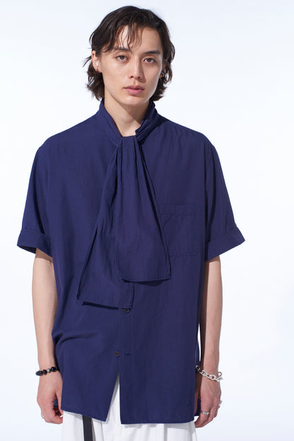 BROADCLOTH CHAMBRAY SHORT-SLEEVE STALL SHIRT