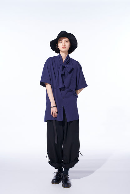 BROADCLOTH CHAMBRAY SHORT-SLEEVE STALL SHIRT