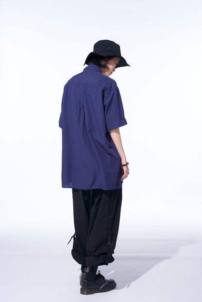 BROADCLOTH CHAMBRAY SHORT-SLEEVE STALL SHIRT