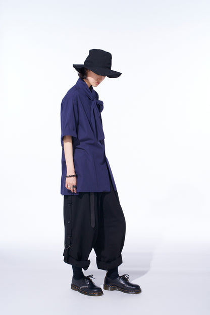 BROADCLOTH CHAMBRAY SHORT-SLEEVE STALL SHIRT