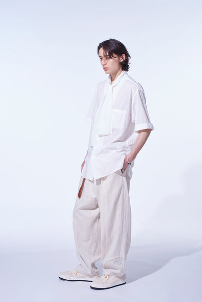 COTTON SILK LOAN SHORT-SLEEVE STALL SHIRT