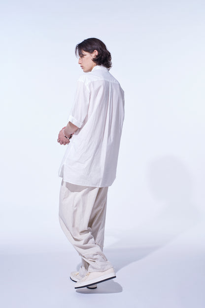 COTTON SILK LOAN SHORT-SLEEVE STALL SHIRT