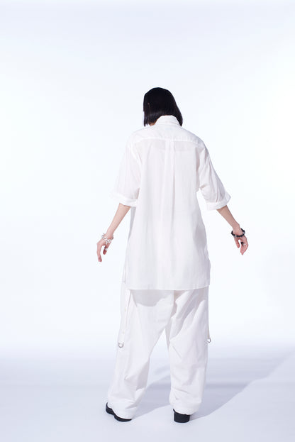 COTTON SILK LOAN SHORT-SLEEVE STALL SHIRT