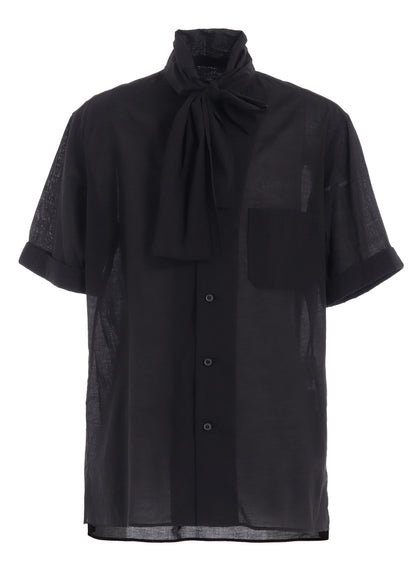 COTTON SILK LOAN SHORT-SLEEVE STALL SHIRT
