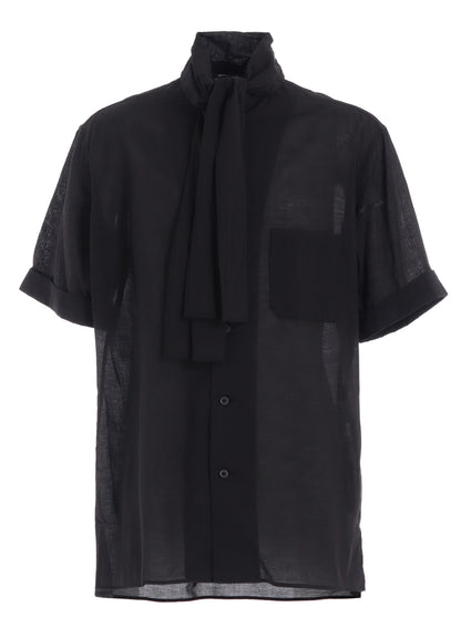 COTTON SILK LOAN SHORT-SLEEVE STALL SHIRT