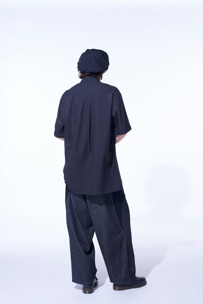 COTTON SILK LOAN SHORT-SLEEVE STALL SHIRT