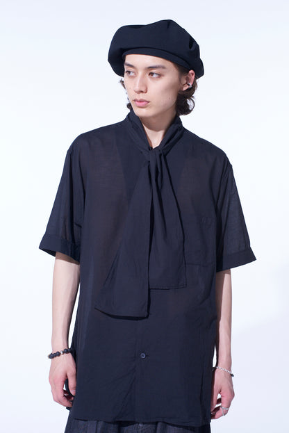 COTTON SILK LOAN SHORT-SLEEVE STALL SHIRT