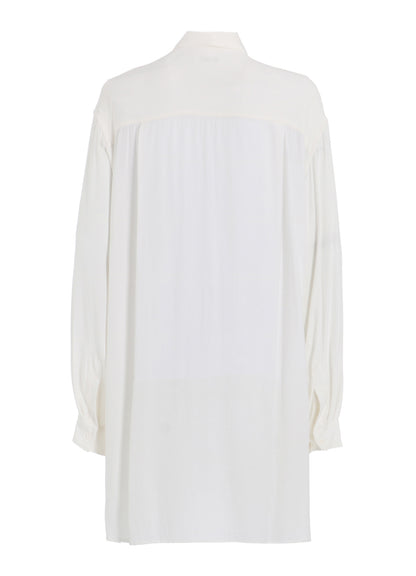 VISCOSE TWILL CHRYSANTHEMUM EMBROIDERY OVERSIZED SHIRT