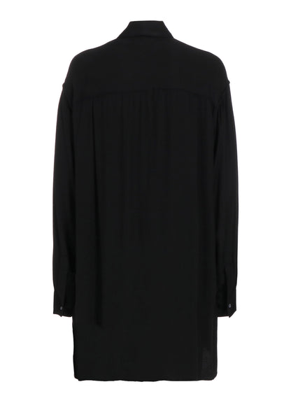 VISCOSE TWILL CHRYSANTHEMUM EMBROIDERY OVERSIZED SHIRT